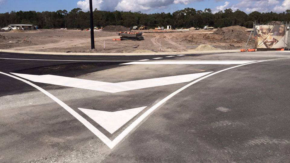 Chevron corner - Suncoast Road Marking